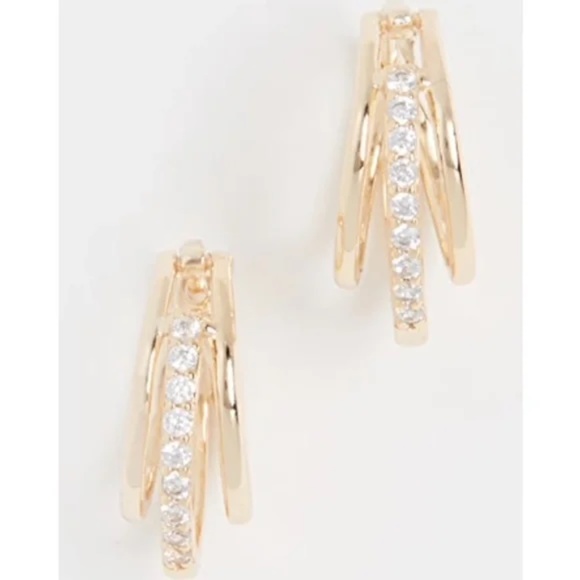 NEW SHASHI Trois Pave Hoops - Picture 2 of 12